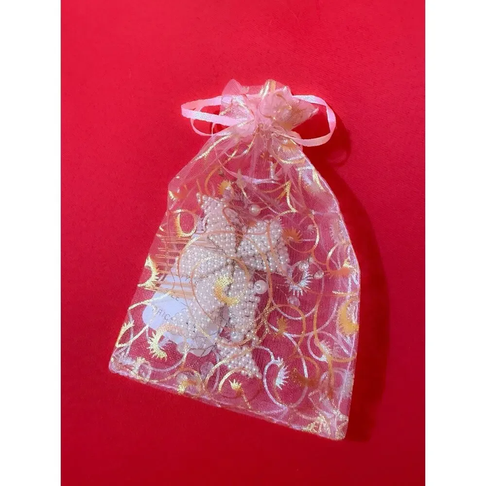 2.5x4”  Bridal hair comb White Beads Floral hair Decorative Hair Accessories